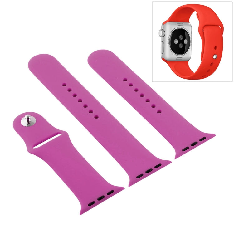 Lisslune | For Apple Watch Series 10 42mm / 9&8&7 41mm / SE 3&SE 2&6&SE&5&4 40mm / 3&2&1 38mm 3 in 1 Rubber Watch Band with Buckle (Dragon Fruit)