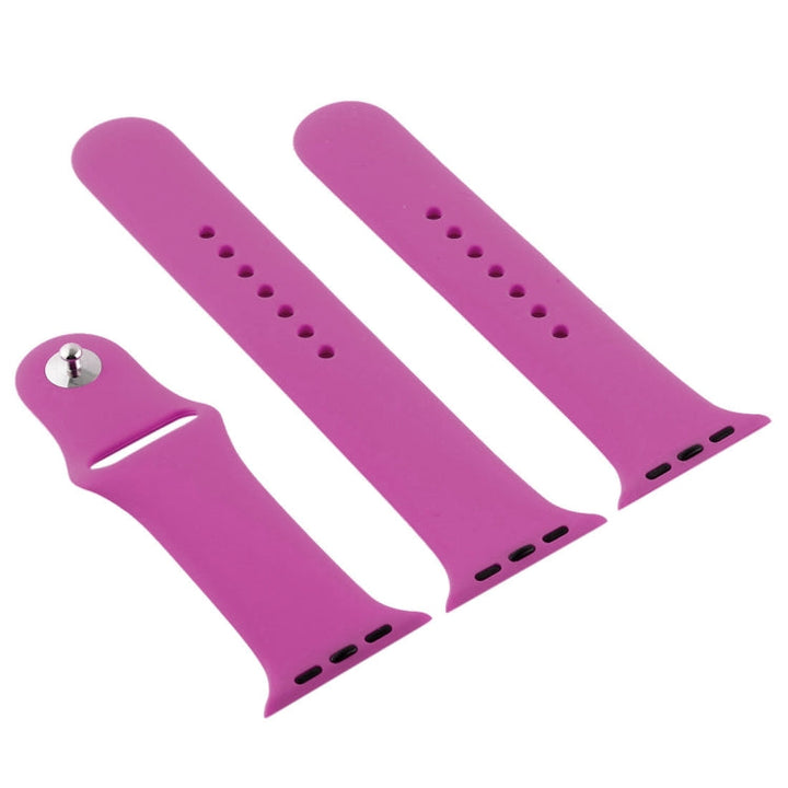 Lisslune | For Apple Watch Series 10 42mm / 9&8&7 41mm / SE 3&SE 2&6&SE&5&4 40mm / 3&2&1 38mm 3 in 1 Rubber Watch Band with Buckle (Dragon Fruit)