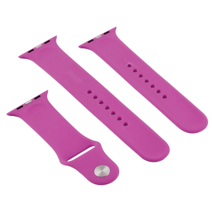 Lisslune | For Apple Watch Series 10 42mm / 9&8&7 41mm / SE 3&SE 2&6&SE&5&4 40mm / 3&2&1 38mm 3 in 1 Rubber Watch Band with Buckle (Dragon Fruit)