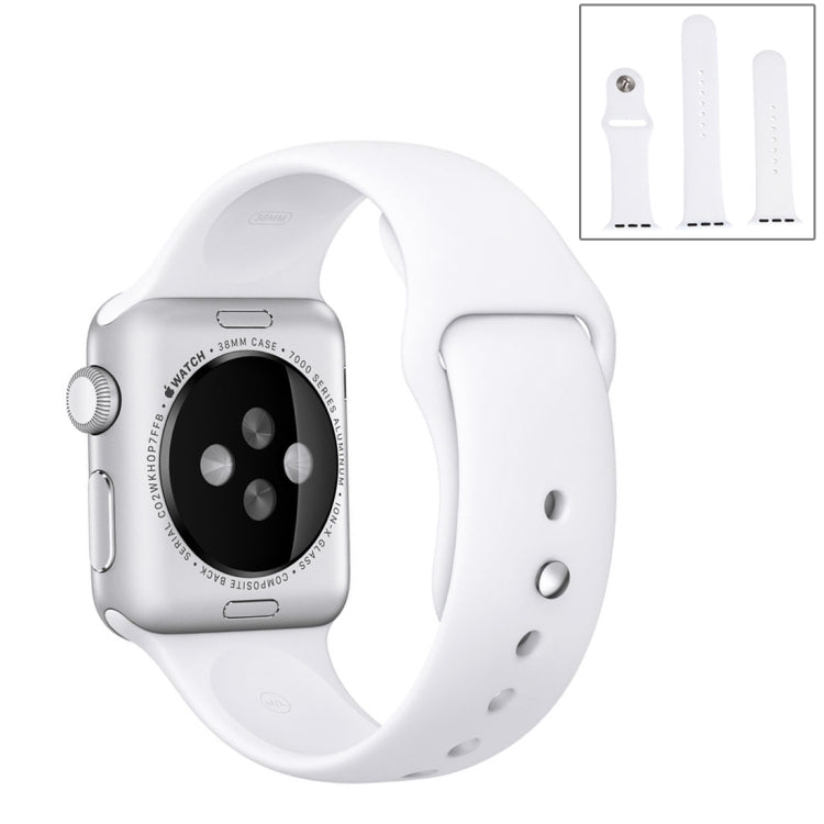 Lisslune | For Apple Watch Series 10 42mm / 9&8&7 41mm / SE 3&SE 2&6&SE&5&4 40mm / 3&2&1 38mm 3 in 1 Rubber Watch Band with Buckle (White)