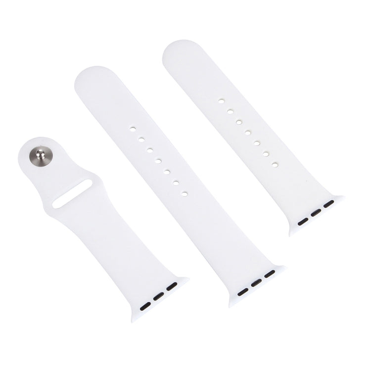Lisslune | For Apple Watch Series 10 42mm / 9&8&7 41mm / SE 3&SE 2&6&SE&5&4 40mm / 3&2&1 38mm 3 in 1 Rubber Watch Band with Buckle (White)