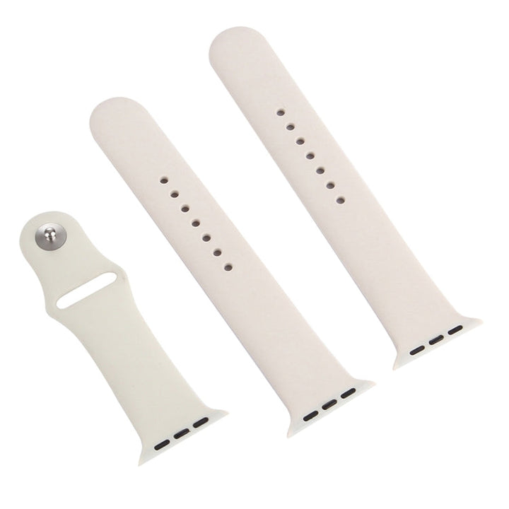 Lisslune | For Apple Watch Series 10 42mm / 9&8&7 41mm / SE 3&SE 2&6&SE&5&4 40mm / 3&2&1 38mm 3 in 1 rubber watch band with pin buckle (Beige)