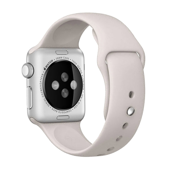 Lisslune | For Apple Watch Series 10 42mm / 9&8&7 41mm / SE 3&SE 2&6&SE&5&4 40mm / 3&2&1 38mm 3 in 1 rubber watch band with pin buckle (Beige)
