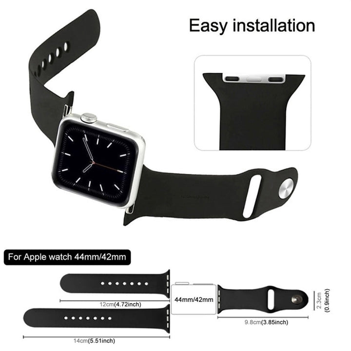 Lisslune | For Apple Watch Series 10 42mm / 9&8&7 41mm / SE 3&SE 2&6&SE&5&4 40mm / 3&2&1 38mm 3 in 1 Rubber Band with Pin Buckle (Pink)