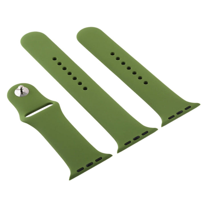 Lisslune | For Apple Watch Ultra 49mm & Watch Ultra 2 49mm / Series 9&8&7 45mm / SE 3&SE 2&6&SE&5&4 44mm / 3&2&1 42mm 3 in 1 Rubber Watch Band with Buckle (Pine Green)