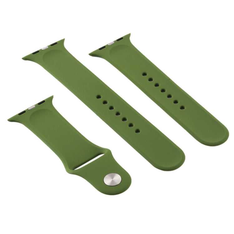 Lisslune | For Apple Watch Ultra 49mm & Watch Ultra 2 49mm / Series 9&8&7 45mm / SE 3&SE 2&6&SE&5&4 44mm / 3&2&1 42mm 3 in 1 Rubber Watch Band with Buckle (Pine Green)