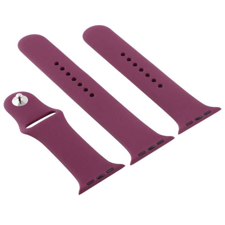 Lisslune | For Apple Watch Ultra 49mm & Watch Ultra 2 49mm / Series 9&8&7 45mm / SE 3&SE 2&6&SE&5&4 44mm / 3&2&1 42mm 3 in 1 Rubber Watch Strap with Pin Buckle (Purple)