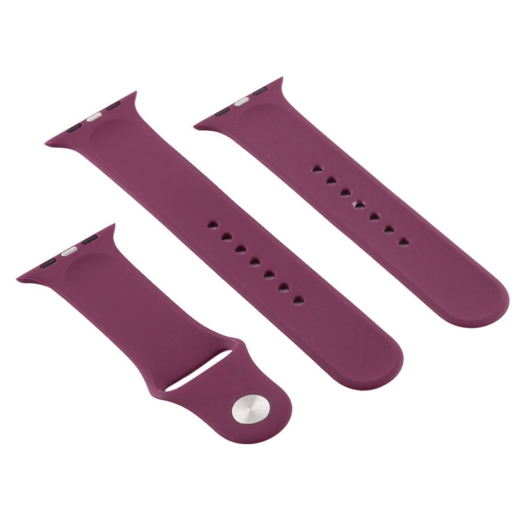 Lisslune | For Apple Watch Ultra 49mm & Watch Ultra 2 49mm / Series 9&8&7 45mm / SE 3&SE 2&6&SE&5&4 44mm / 3&2&1 42mm 3 in 1 Rubber Watch Strap with Pin Buckle (Purple)