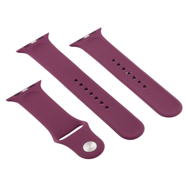 Lisslune | For Apple Watch Ultra 49mm & Watch Ultra 2 49mm / Series 9&8&7 45mm / SE 3&SE 2&6&SE&5&4 44mm / 3&2&1 42mm 3 in 1 Rubber Watch Strap with Pin Buckle (Purple)