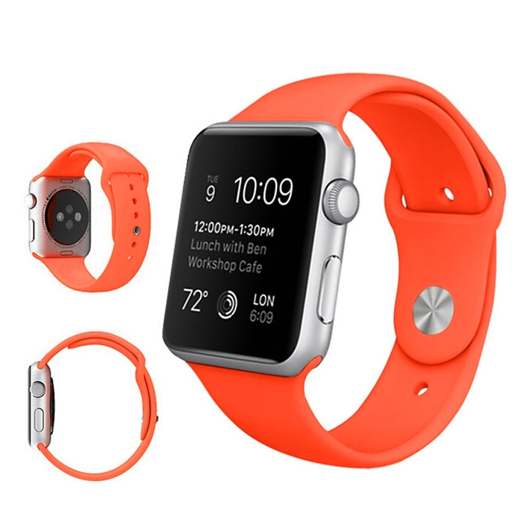 Lisslune | For Apple Watch Ultra 49mm & Watch Ultra 2 49mm / Series 9&8&7 45mm / SE 3&SE 2&6&SE&5&4 44mm / 3&2&1 42mm 3 in 1 rubber watch strap with pin buckle (Orange)
