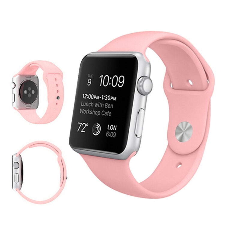 Lisslune | For Apple Watch Ultra 49 mm & Watch Ultra 2 49 mm / Series 9&8&7 45 mm / SE 3&SE 2&6&SE&5&4 44 mm / 3&2&1 42 mm 3 in 1 Rubber Watch Strap with Buckle (Pink)