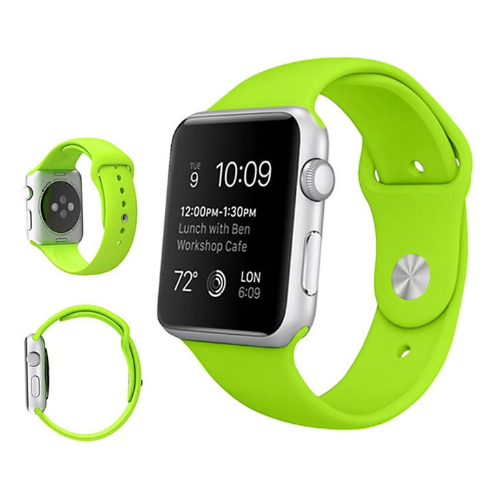 Lisslune | For Apple Watch Ultra 49mm & Watch Ultra 2 49mm / Series 9&8&7 45mm / SE 3&SE 2&6&SE&5&4 44mm / 3&2&1 42mm 3 in 1 rubber watch band with buckle (Green)