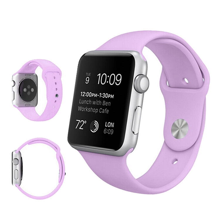 Lisslune | For Apple Watch Ultra 49mm & Watch Ultra 2 49mm / Series 9&8&7 45mm / SE 3&SE 2&6&SE&5&4 44mm / 3&2&1 42mm 3 in 1 Rubber Watch Band with Buckle (Purple)