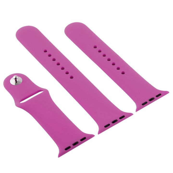 Lisslune | For Apple Watch Ultra 49mm & Watch Ultra 2 49mm / Series 9&8&7 45mm / SE 3&SE 2&6&SE&5&4 44mm / 3&2&1 42mm 3 in 1 Rubber Watch Band with Buckle (Dragon Fruit)