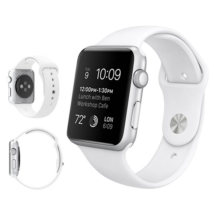Lisslune | For Apple Watch Ultra 49 mm & Watch Ultra 2 49 mm / Series 9&8&7 45 mm / SE 3&SE 2&6&SE&5&4 44 mm / 3&2&1 42 mm 3 in 1 Rubber Strap with Pin Buckle (White)