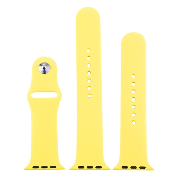 Lisslune | For Apple Watch Ultra 49mm & Watch Ultra 2 49mm / Series 9&8&7 45mm / SE 3&SE 2&6&SE&5&4 44mm / 3&2&1 42mm 3 in 1 Rubber Watch Band with Buckle (Glossy Yellow)