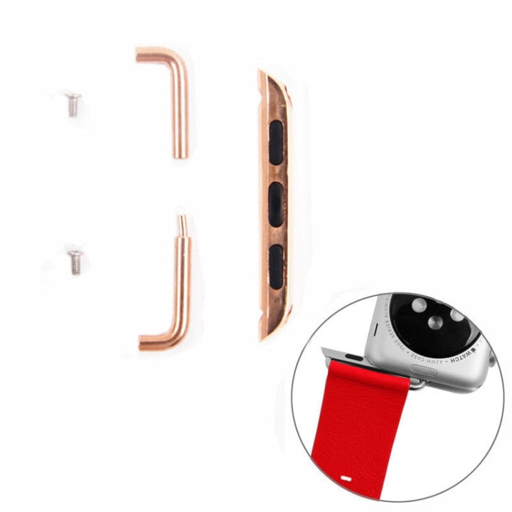 Lisslune | For Apple Watch 38 / 40 / 41mm Metal band connector Metal clasp, Pair (Rose gold)