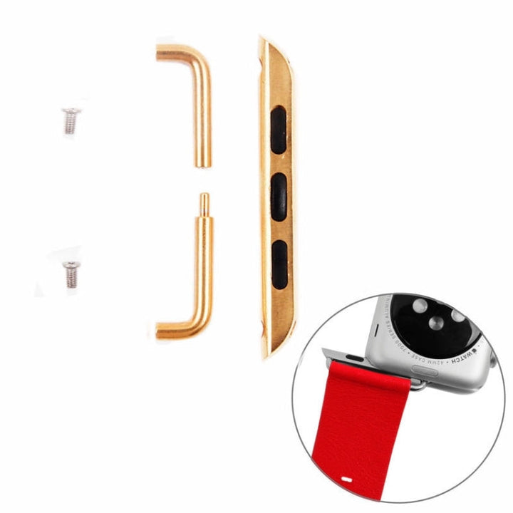 Lisslune | For Apple Watch 42 / 44 / 45mm Metal Bracelet Connector Metal Clasp, Pair (Gold)