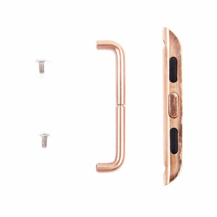 Lisslune | For Apple Watch 42 / 44 / 45mm Metal Band Connector Metal Buckle, Pair (Rose Gold)