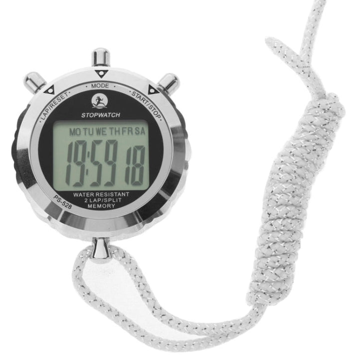 Lisslune | PS528 Metal Stopwatch Professional Chronograph Handheld Digital LCD Sports Counter Timer with Strap