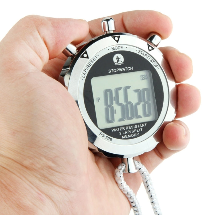 Lisslune | PS528 Metal Stopwatch Professional Chronograph Handheld Digital LCD Sports Counter Timer with Strap