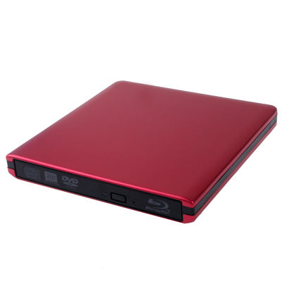 Lisslune | USB 3.0 Aluminum Alloy Portable DVD / CD Rewritable Blu-ray Drive for 12.7 mm SATA ODD / HDD, Plug and Play (Red)