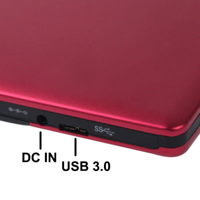 Lisslune | USB 3.0 Aluminum Alloy Portable DVD / CD Rewritable Blu-ray Drive for 12.7 mm SATA ODD / HDD, Plug and Play (Red)