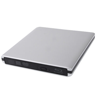 Lisslune | USB 3.0 Aluminum alloy portable DVD / CD rewritable Blu-ray drive for 12.7 mm SATA ODD / HDD, Plug and Play (Silver)