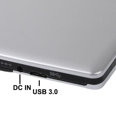 Lisslune | USB 3.0 Aluminum alloy portable DVD / CD rewritable Blu-ray drive for 12.7 mm SATA ODD / HDD, Plug and Play (Silver)