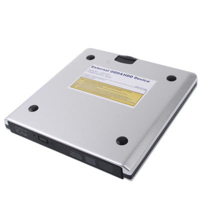 Lisslune | USB 3.0 Aluminum alloy portable DVD / CD rewritable Blu-ray drive for 12.7 mm SATA ODD / HDD, Plug and Play (Silver)