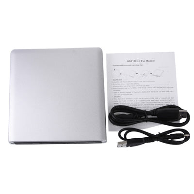 Lisslune | USB 3.0 Aluminum alloy portable DVD / CD rewritable Blu-ray drive for 12.7 mm SATA ODD / HDD, Plug and Play (Silver)