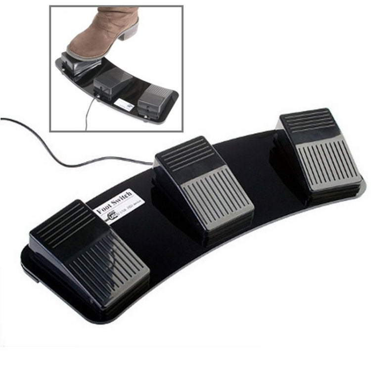 Lisslune | PC USB Triple Action Foot Switch (Black)