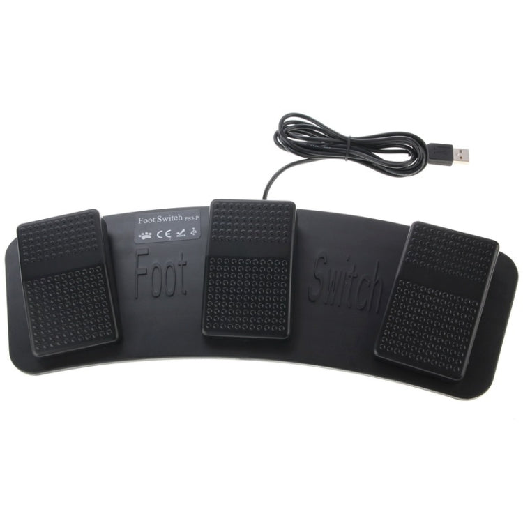 Lisslune | PC USB Triple Action Foot Switch (Black)