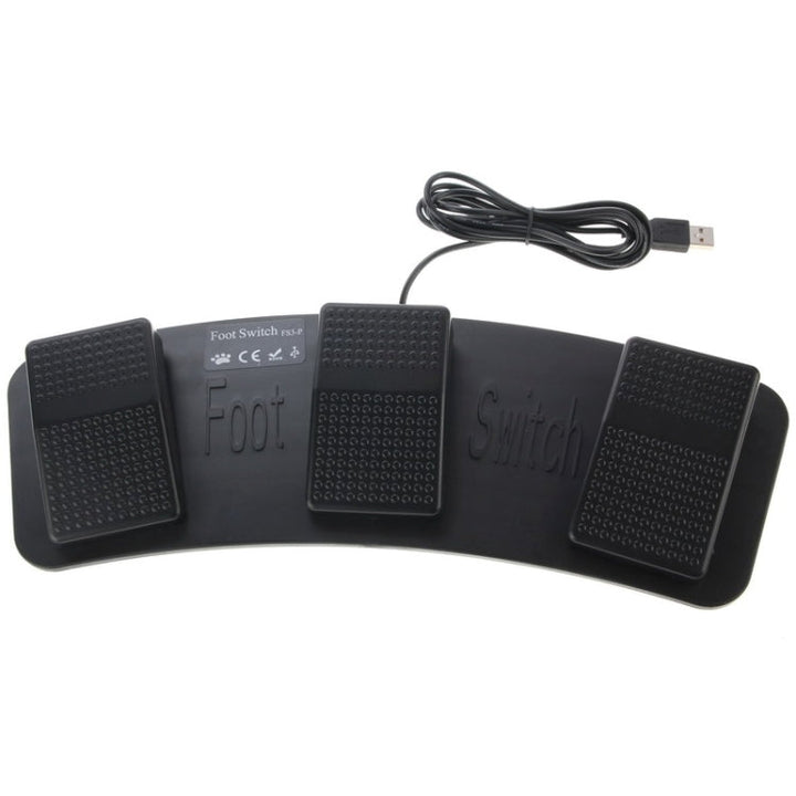 Lisslune | PC USB Triple Action Foot Switch (Black)