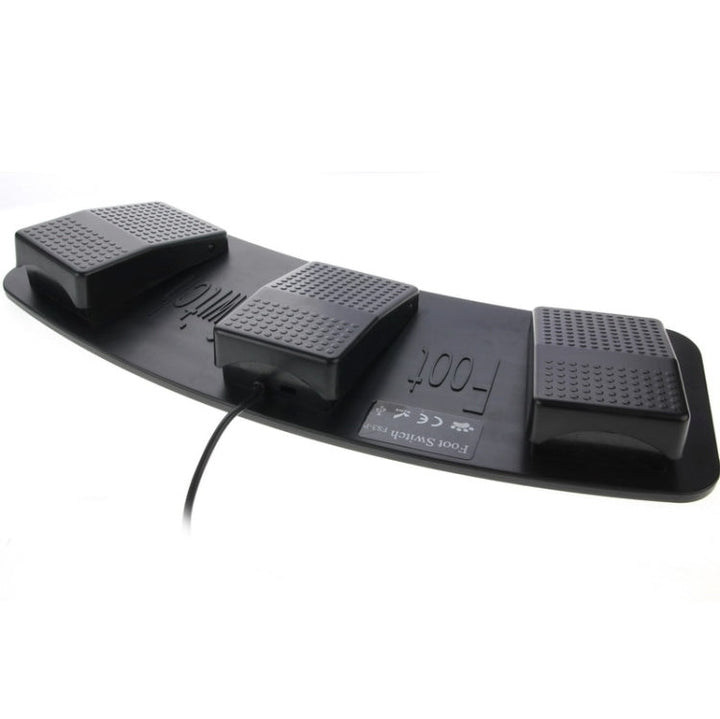 Lisslune | PC USB Triple Action Foot Switch (Black)