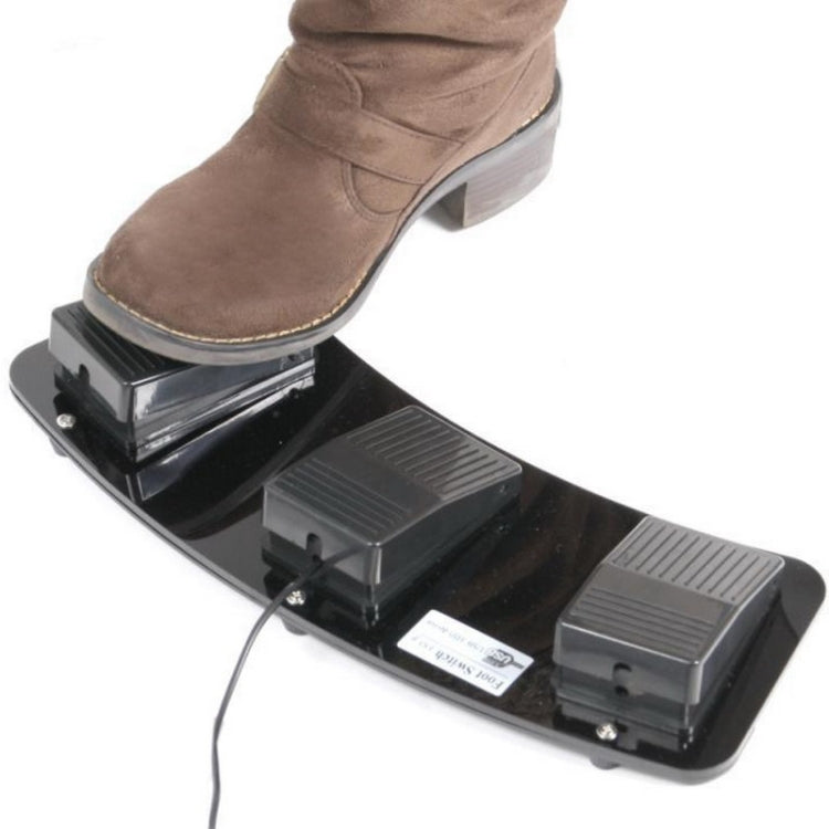 Lisslune | PC USB Triple Action Foot Switch (Black)