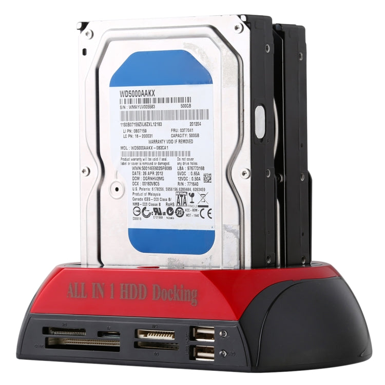Lisslune | All in 1 Dual 2.5 Inch/3.5 Inch SATA/IDE HDD Dock Station with Card Reader & Hub
