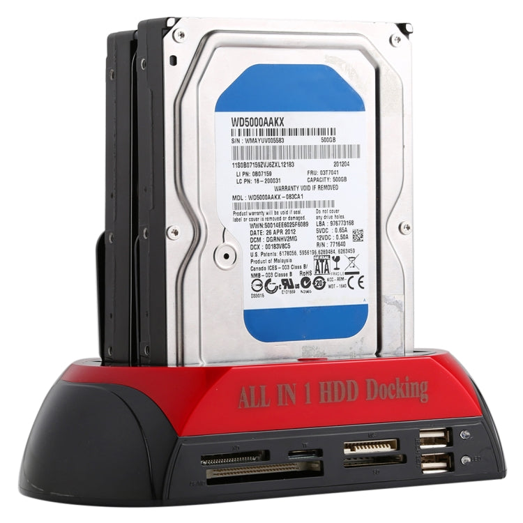 Lisslune | All in 1 Dual 2.5 Inch/3.5 Inch SATA/IDE HDD Dock Station with Card Reader & Hub