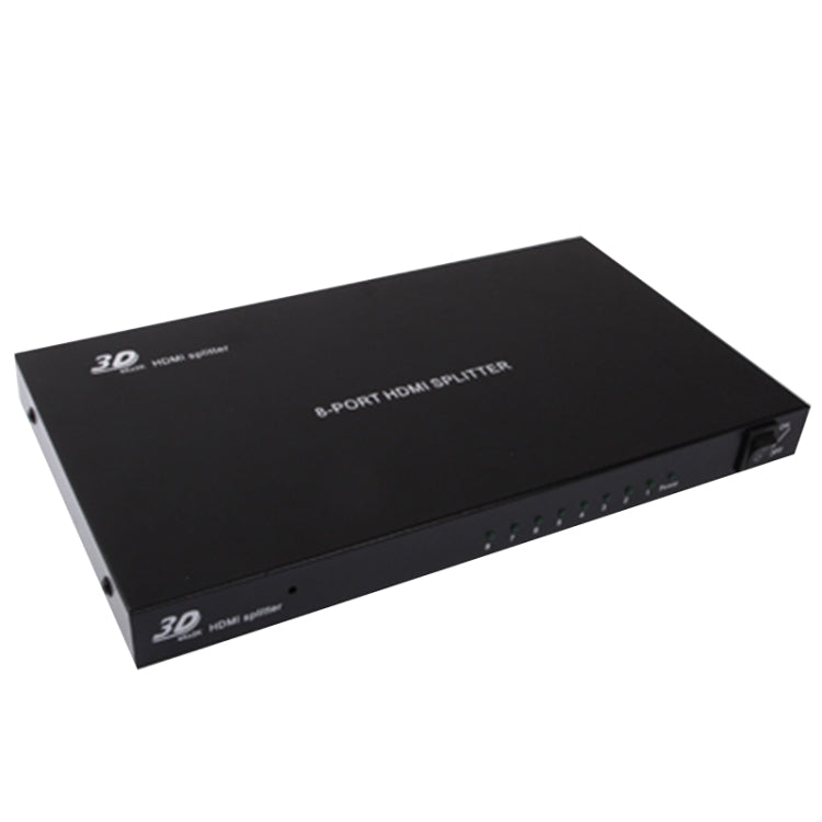 Lisslune | 1 x 8 Full HD 1080P HDMI Splitter with Switch, V1.4 Version, Support for 3D & 4K x 2K (Black)