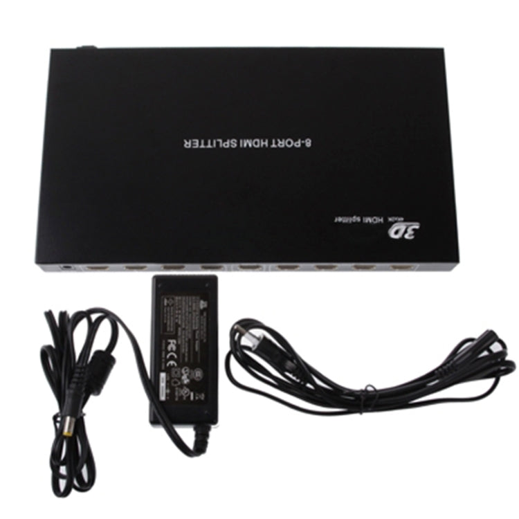 Lisslune | 1 x 8 Full HD 1080P HDMI Splitter with Switch, V1.4 Version, Support for 3D & 4K x 2K (Black)