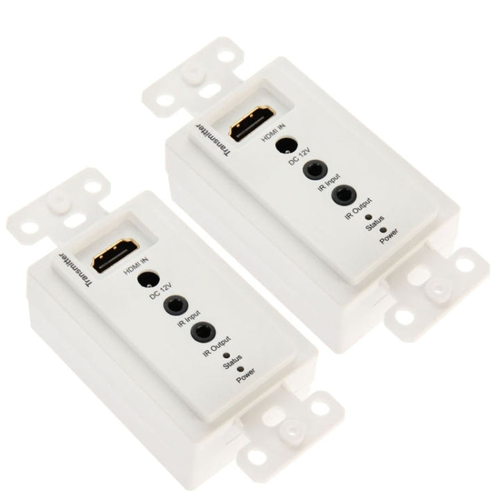 Lisslune | HDMI Single Cat5e / 6 50 Meter Wall Plate Extender (EU Plug) (White)