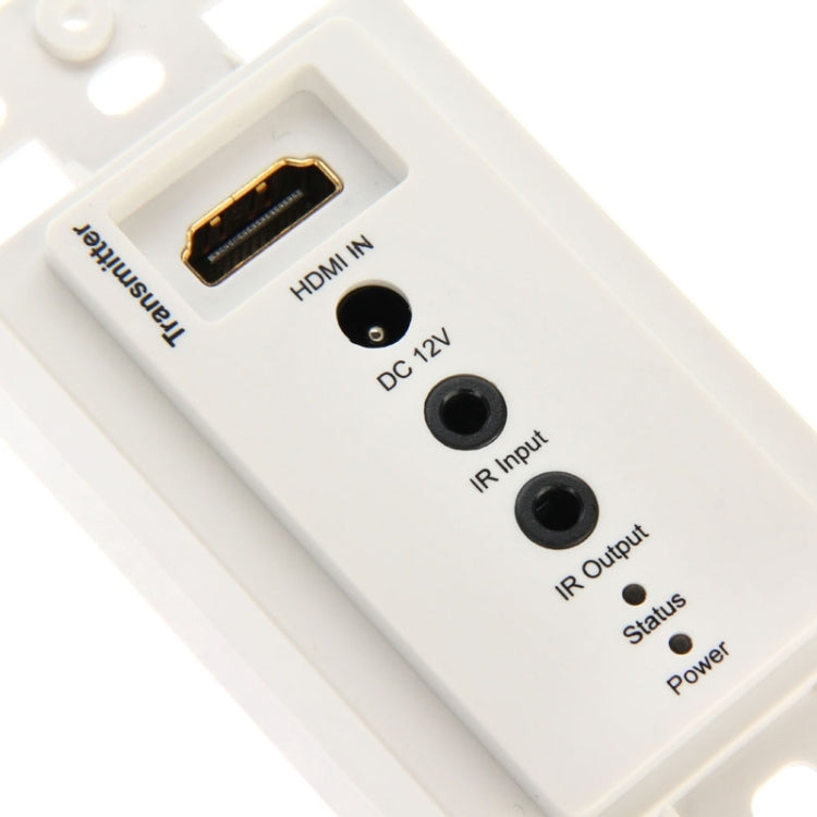 Lisslune | HDMI Single Cat5e / 6 50 Meter Wall Plate Extender (EU Plug) (White)