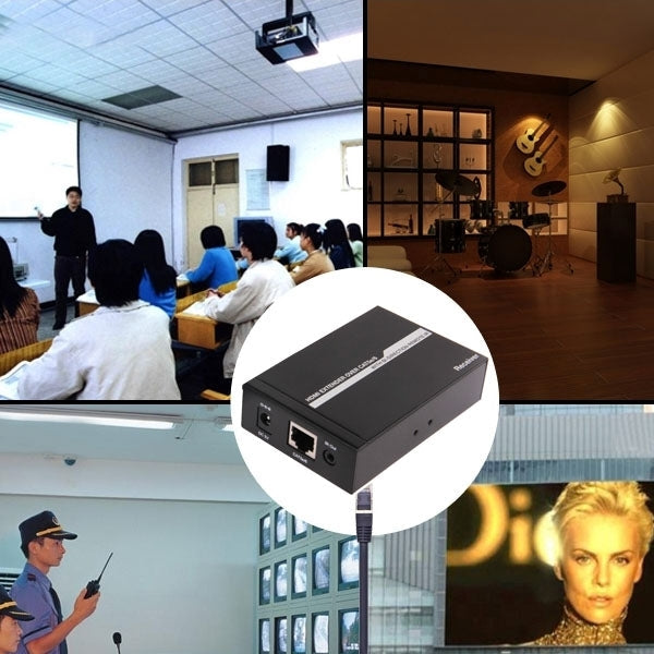 Lisslune | HDMI Extender Over Cat5e / 6 (EU Plug) (Black)