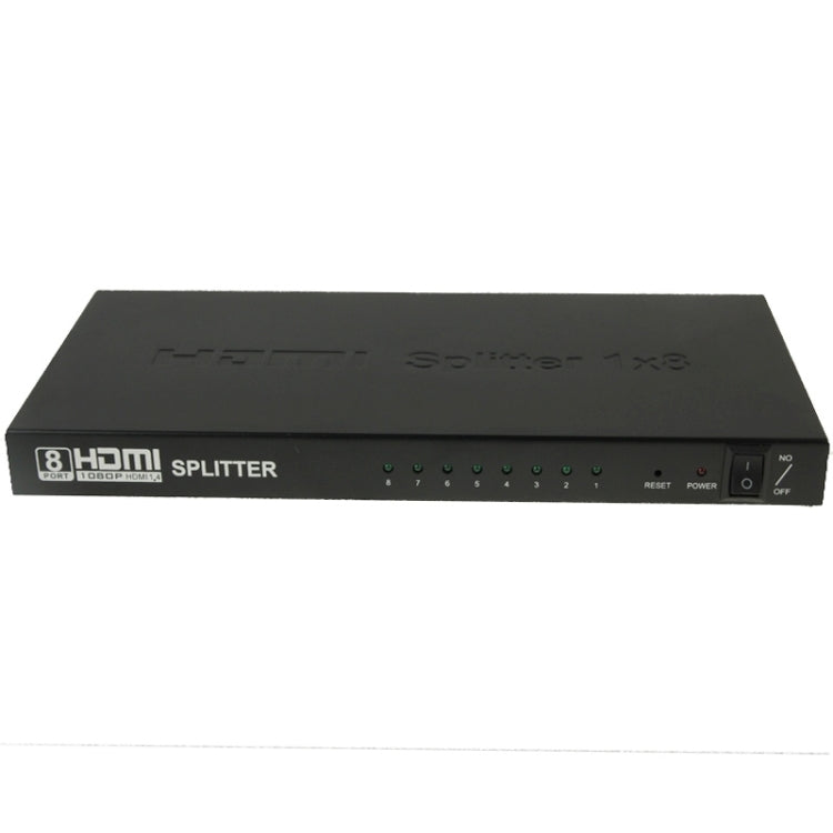 Lisslune | V1.4 Full HD 1080P 1 x 8 HDMI Amplifier Splitter, Supports 3D(Black)