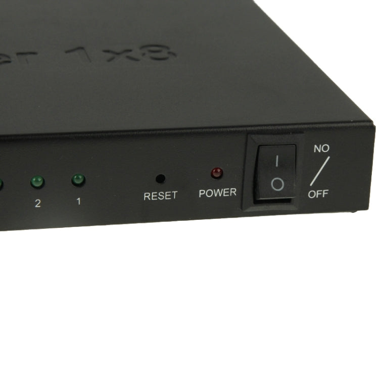 Lisslune | V1.4 Full HD 1080P 1 x 8 HDMI Amplifier Splitter, Supports 3D(Black)