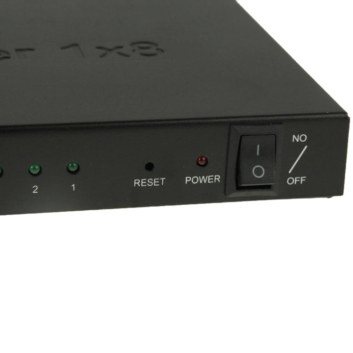 Lisslune | V1.4 Full HD 1080P 1 x 8 HDMI Amplifier Splitter, Supports 3D(Black)