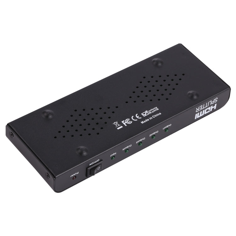 Lisslune | 1080P 1x4 HDMI Splitter, 1.4 Version, EU Plug (Black)