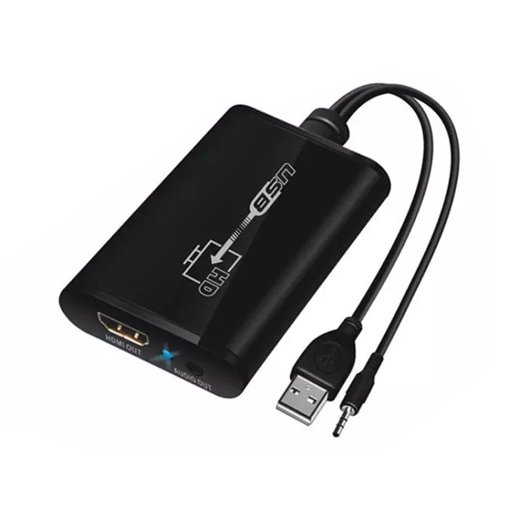 Lisslune | USB 3.0 to HDMI HD Video Guide Converter for HDTV, Supports Full HD 1080P(Black)