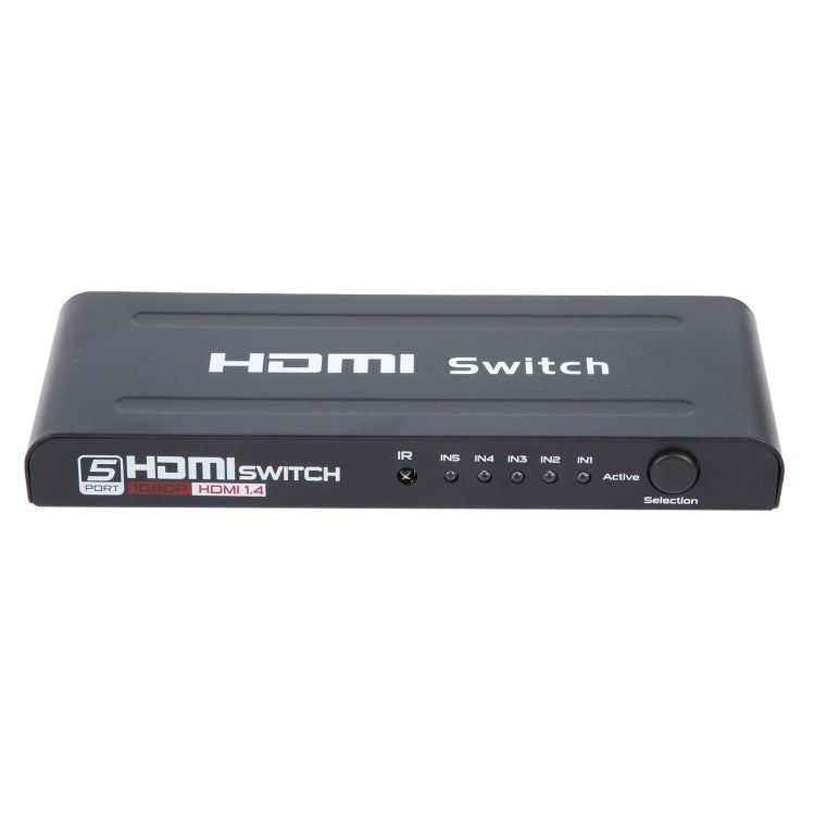 Lisslune | Full HD 1080P 5 Ports HDMI Switch with Remote Control & LED Display (Black)