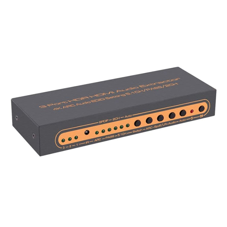 Lisslune | 3 Ports HDMI/MHL Audio Extractor with IR Remote Control, 4K ARC Audio EDID Setting 5.1ch / PASS / 2ch